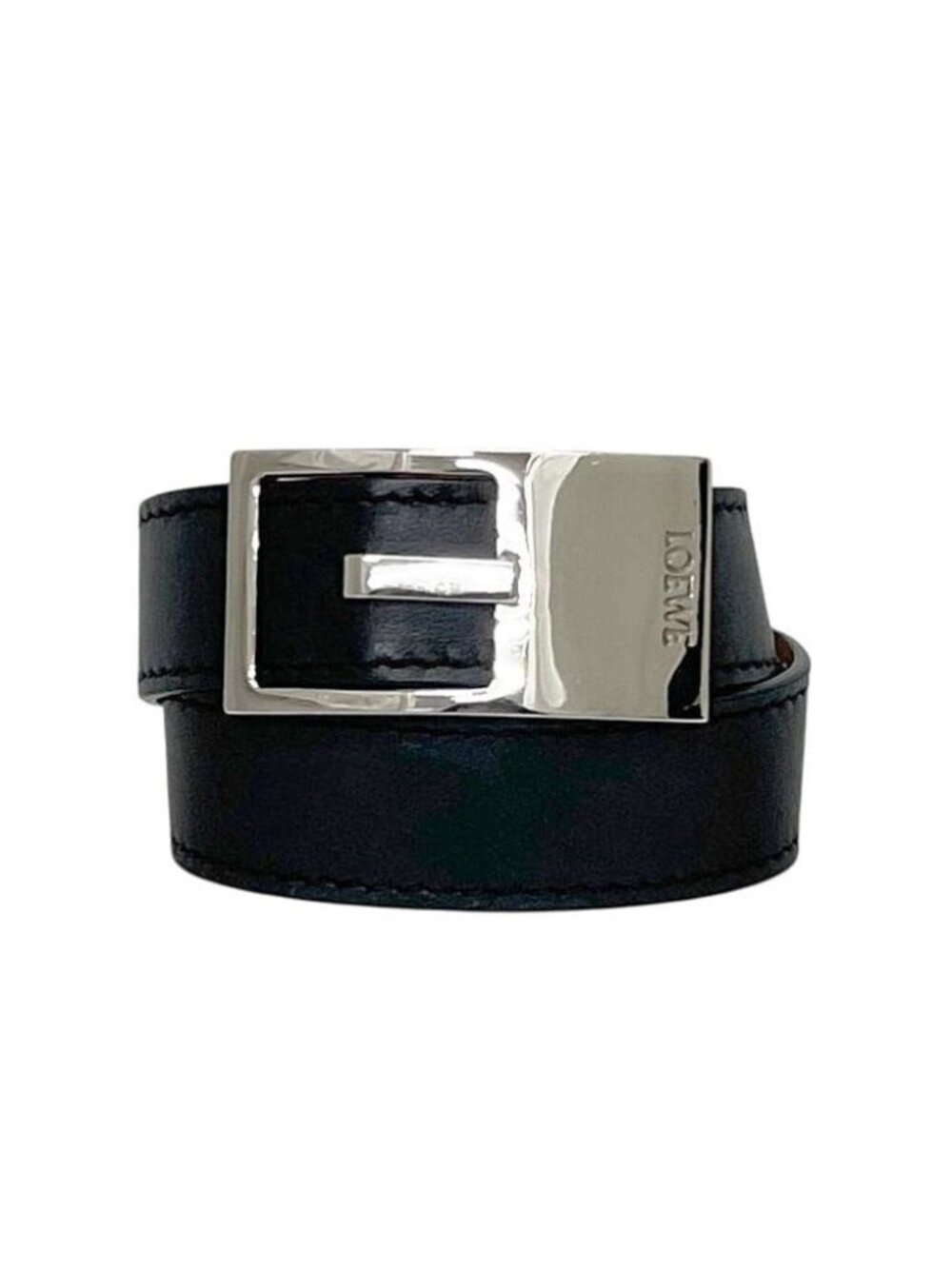 Loewe Bracelet Double Leather Black Silver Brown